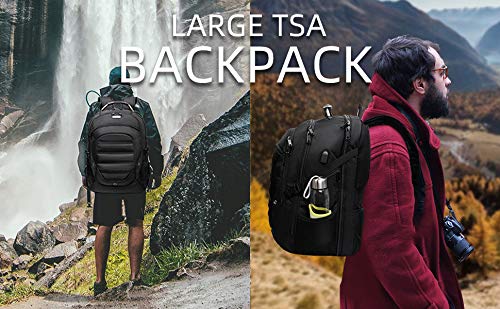 19 Inch Laptop Backpack with USB Charging Port - Large 50L Waterproof Travel Backpack for Men & Women - Perfect for Business, College, Commuting & Airplane Carry-On