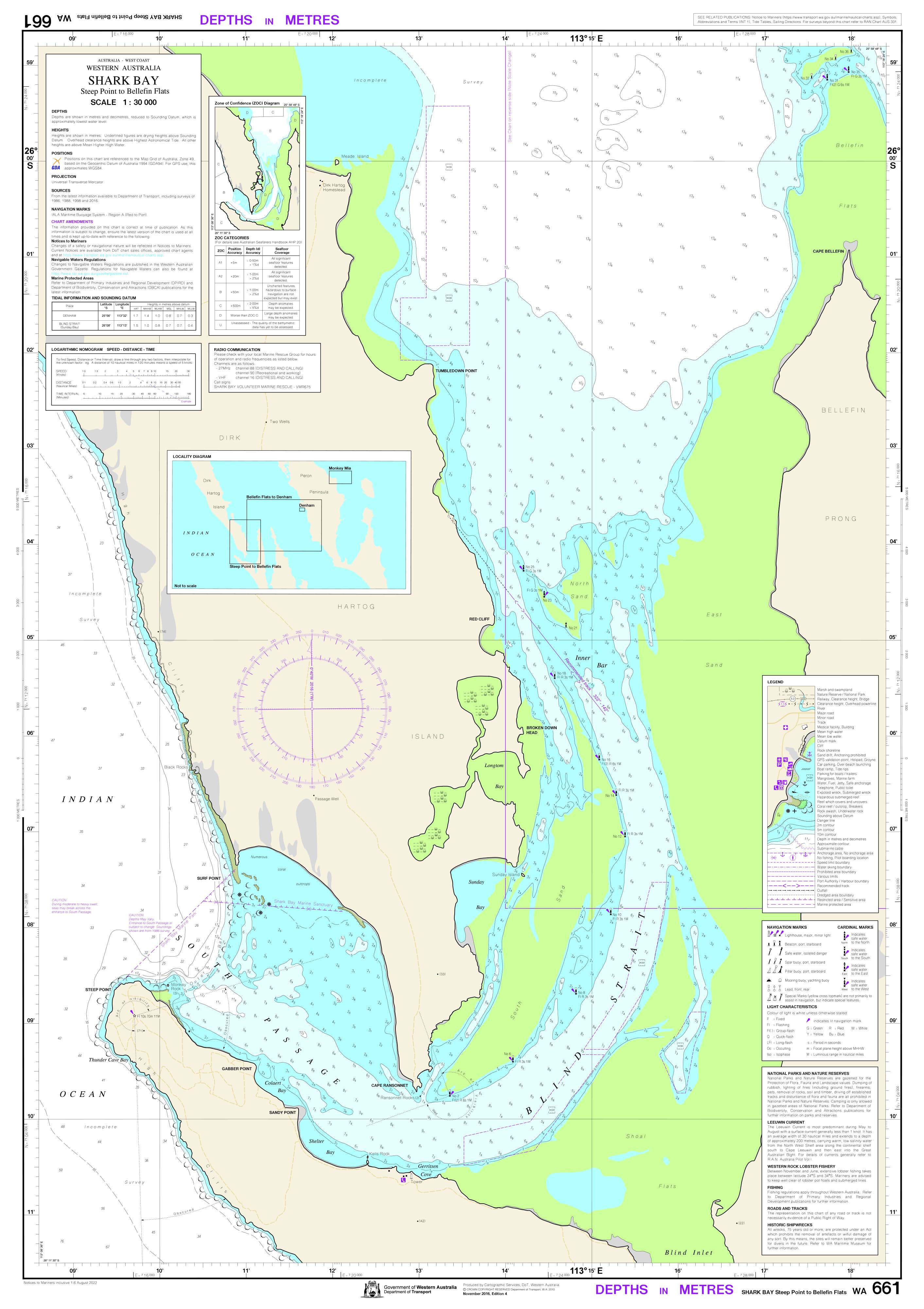661 Shark Bay DPI Chart - High Resolution Marine Navigation Map for Boating, Fishing & Water Sports | Perfect for GPS Devices & Nautical Planning