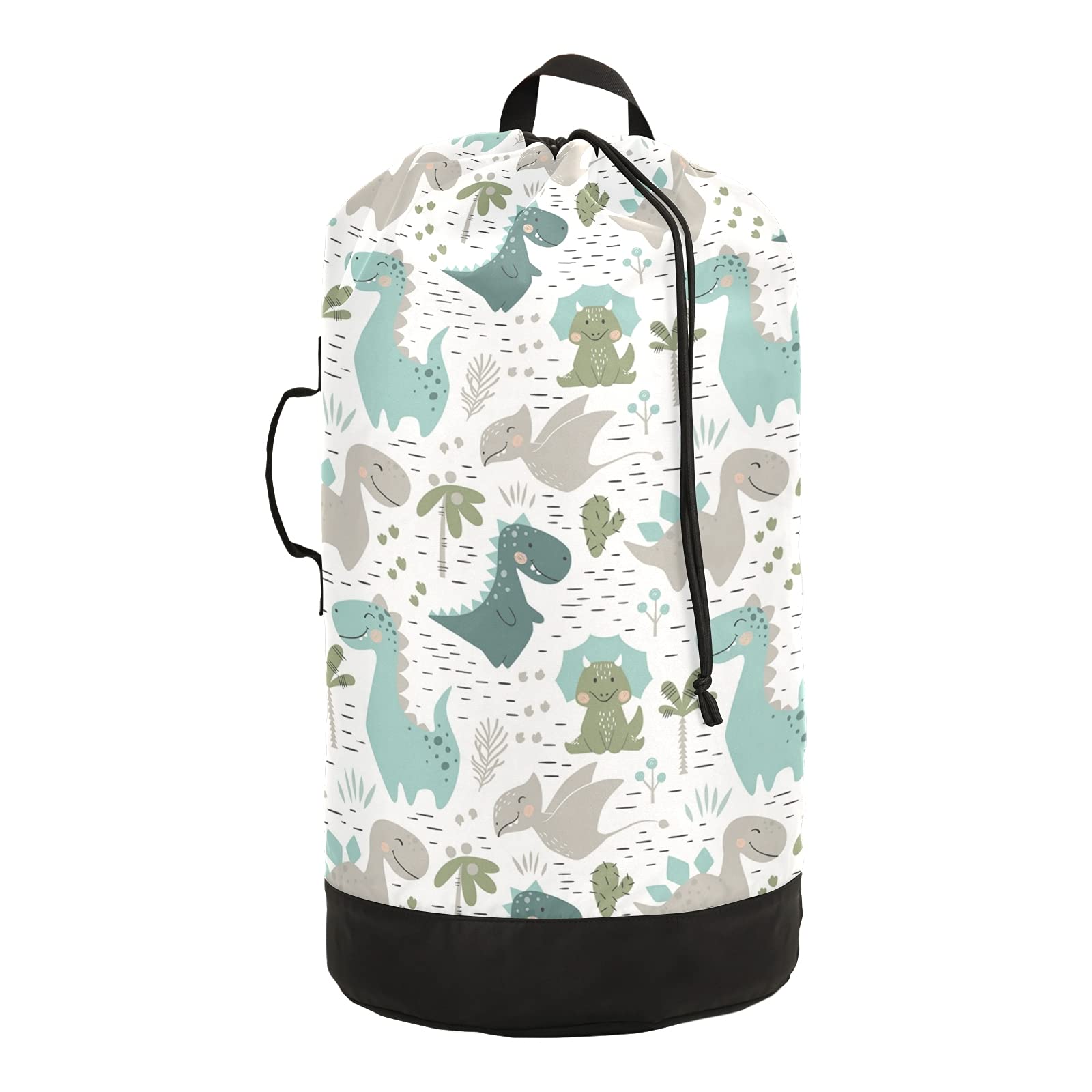 Dinosaur Baby Laundry Backpack with Drawstring Closure - Washable Clothes Hamper Bag for College Students, Travel, Laundromat & Apartment - Perfect for Dorm Room, Camping & Baby Clothes Storage