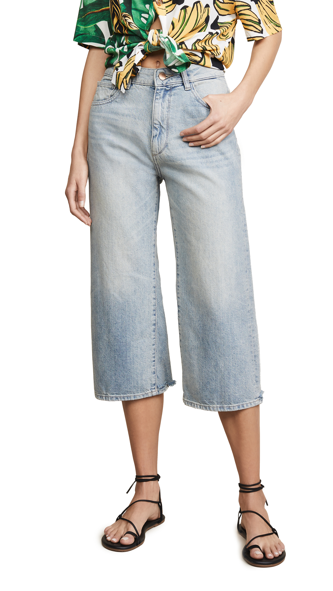 DL1961 Women's Hepburn High Rise Wide Leg Crop Jeans - Comfortable Stretch Denim Pants for Casual Wear, Office & Weekend Outfits