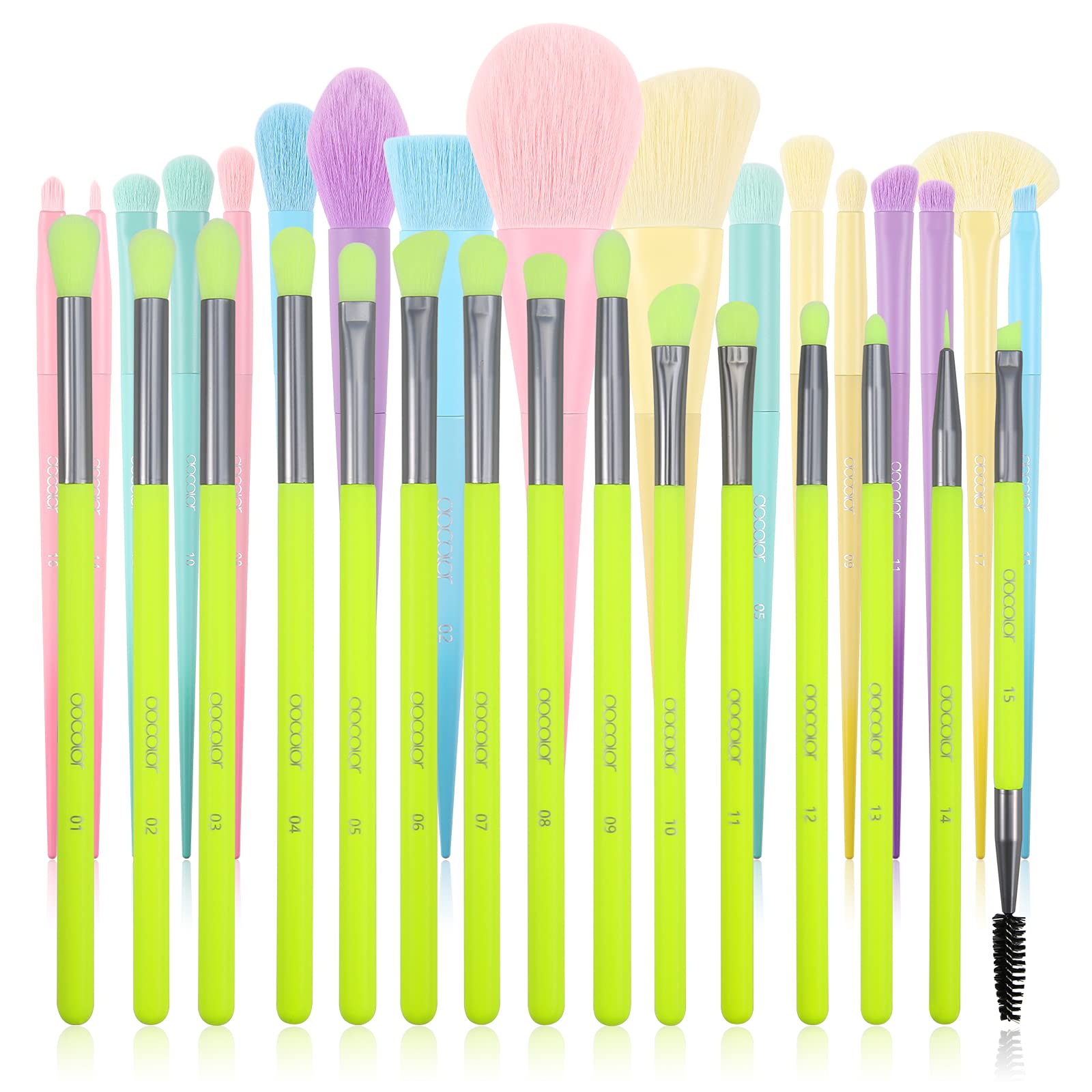 Docolor 17Pcs Professional Makeup Brush Set with 15Pcs Eye Makeup Brushes - Premium Kabuki Foundation Blending Face Powder Synthetic Brush Kit for Flawless Makeup Application | Perfect for Daily Use, Travel & Professional Makeup Artists