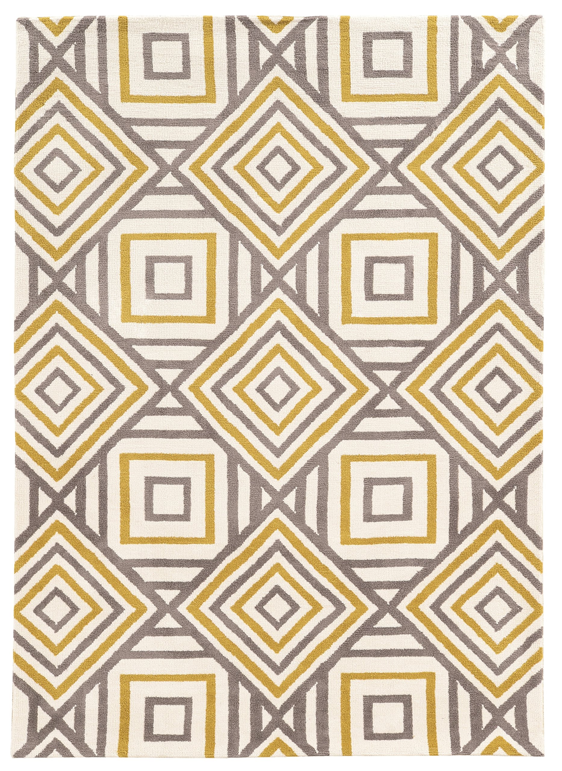 Linon Geo Ranlyn Ivory & Grey 8' X 10' Area Rug - Soft Modern Boho Rug for Living Room, Bedroom & Office Decor