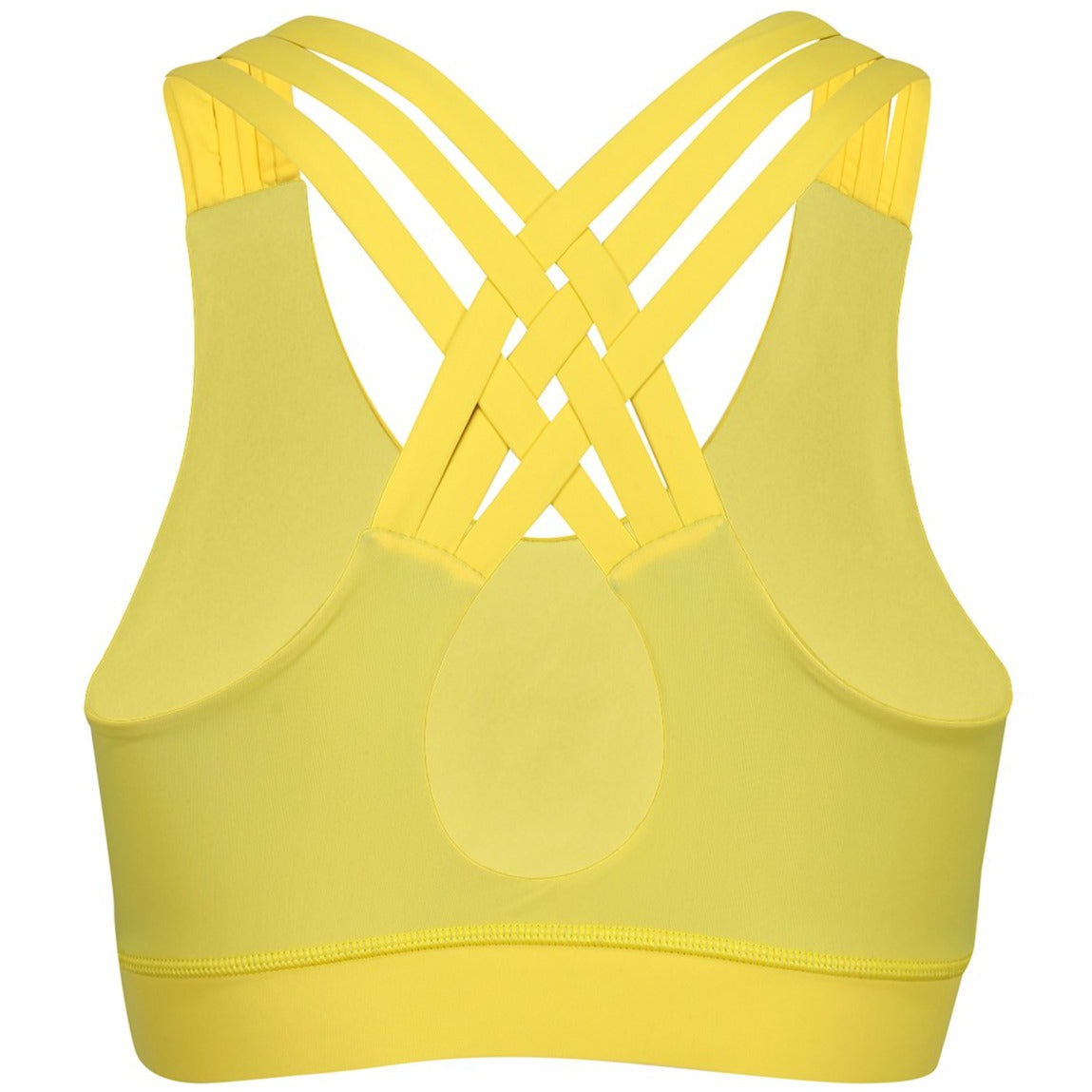 Sexy Yellow Cross Back Sports Bra for Women - Comfortable Workout & Yoga Top - Perfect for Gym, Running, and Activewear