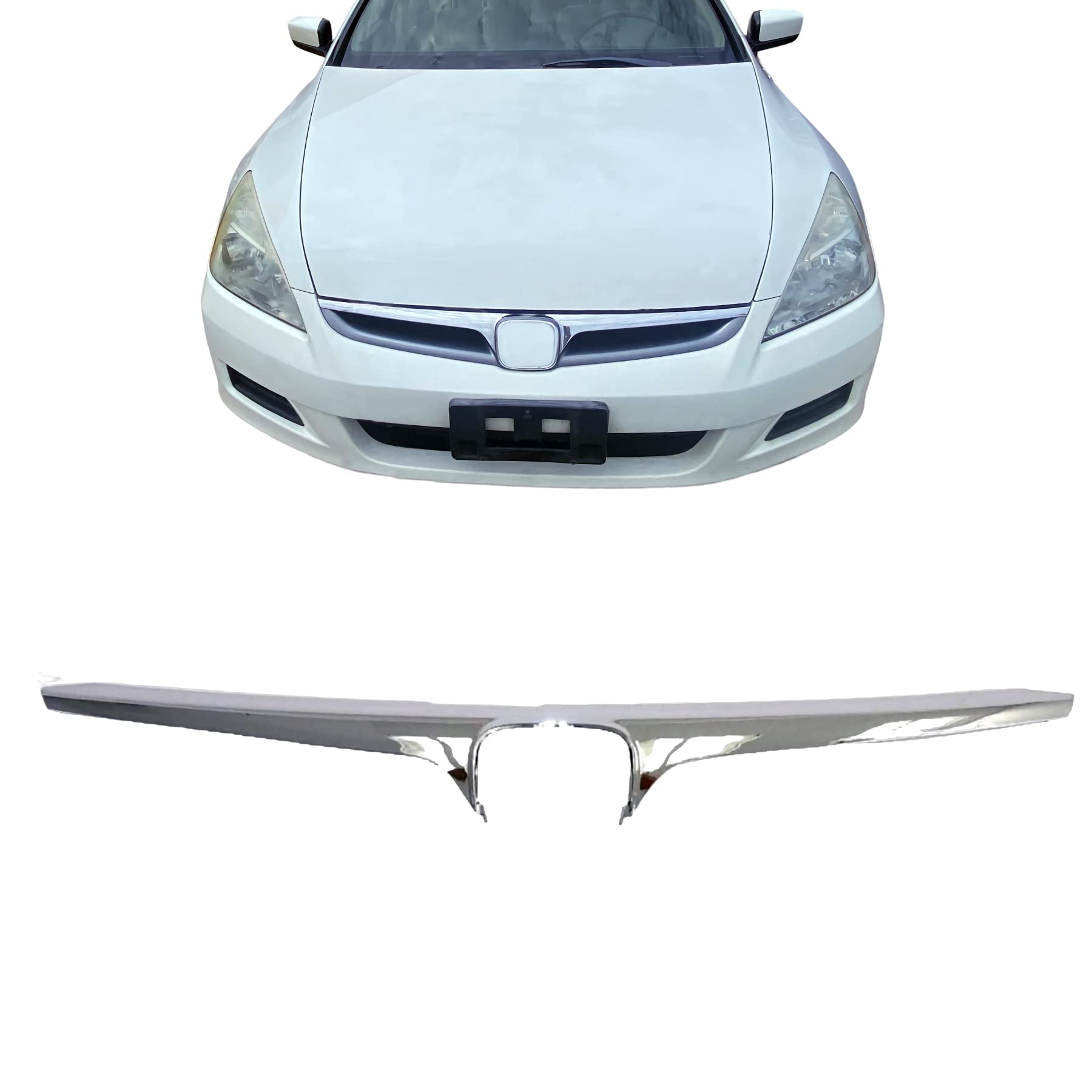 2006-2007 Honda Accord Front Chrome Grille Replacement - Perfit Liner HO1210118 71122SDAA10 Compatible Grill Molding | Perfect for Car Restoration & Auto Body Upgrades