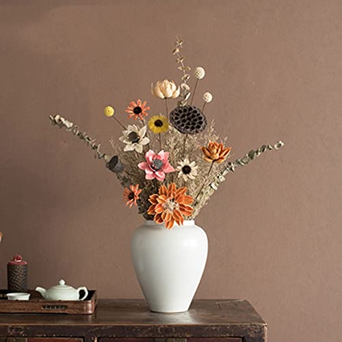 Saturey Artificial Dried Flower Bouquet - Fake Flower Arrangement for Home Decor, Living Room, Vase, Art Shop & Cafe - Realistic Simulation Flowers (Color D) - Perfect for Wedding Centerpieces, Table Decor & DIY Crafts