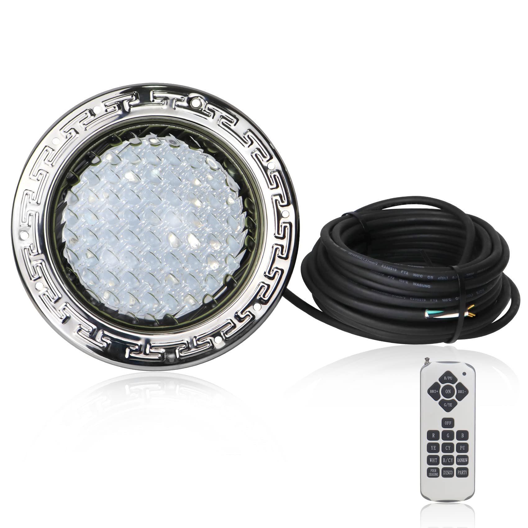 50FT 120V LED Color Changing Pool Light Bulb - 10 Inch Underwater Light for Inground Pools & Spas - Pentair Fixture Compatible Replacement - Perfect for Night Swimming, Pool Parties & Backyard Decor
