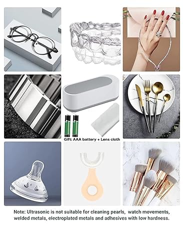 HEXAHOME Ultrasonic Jewelry Cleaner Machine - 360° Professional USB Cleaning Device for Glasses, Watches & Jewelry | Low Noise Portable Design | Perfect for Home, Travel & Gift Use