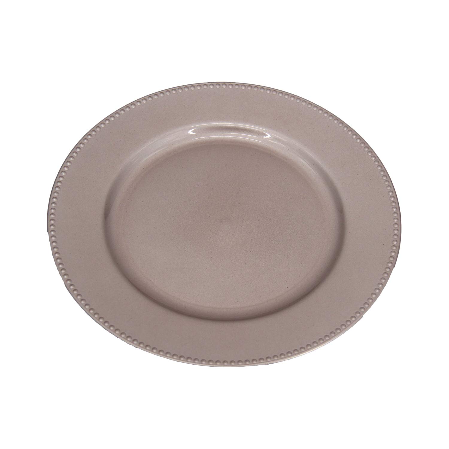WELMATCH 13 Inch Champagne Plastic Beaded Charger Plates - Set of 12 Round Decorative Plates for Wedding, Party & Special Events - Elegant Table Setting & Buffet Display