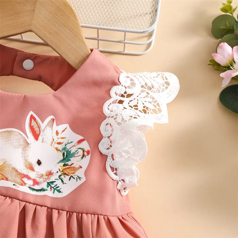 Adorable Baby Girl Easter Outfit - Bunny Ruffle Top & Floral Bubble Pants Set | Newborn Summer Clothes for First Easter Celebration | Perfect for Photo Shoots, Family Gatherings & Spring Festivities