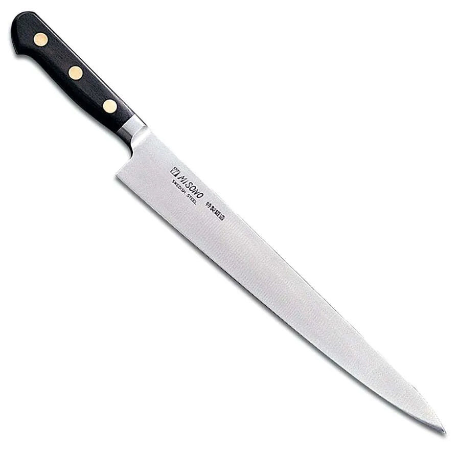 Misono Swedish Carbon Steel Slicer Knife - Professional Chef's Knife for Sushi, Meat & Vegetables | High-Performance Kitchen Knife for Home Cooks & Culinary Experts