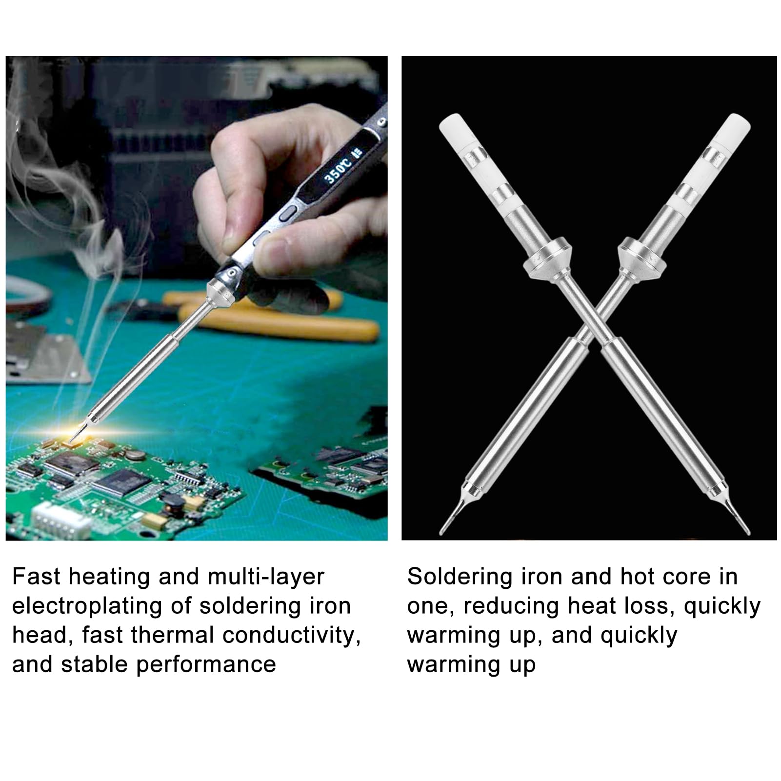 Walfront Pinecil TS100 Soldering Iron Tips - Compatible with Mini Portable Soldering Stations, Easy Installation (TS100-C1) - Perfect for Electronics Repair, DIY Projects & PCB Work