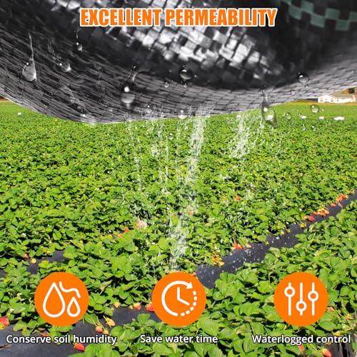 GARVEE 3.2OZ Heavy Duty Weed Barrier Landscape Fabric - 3x300FT Woven PP Weed Control Mat for Gardens, Driveways & Landscaping | Durable Geotextile Ground Cover to Block Weeds | Perfect for Yard Maintenance, Flower Beds & Commercial Landscaping Projects