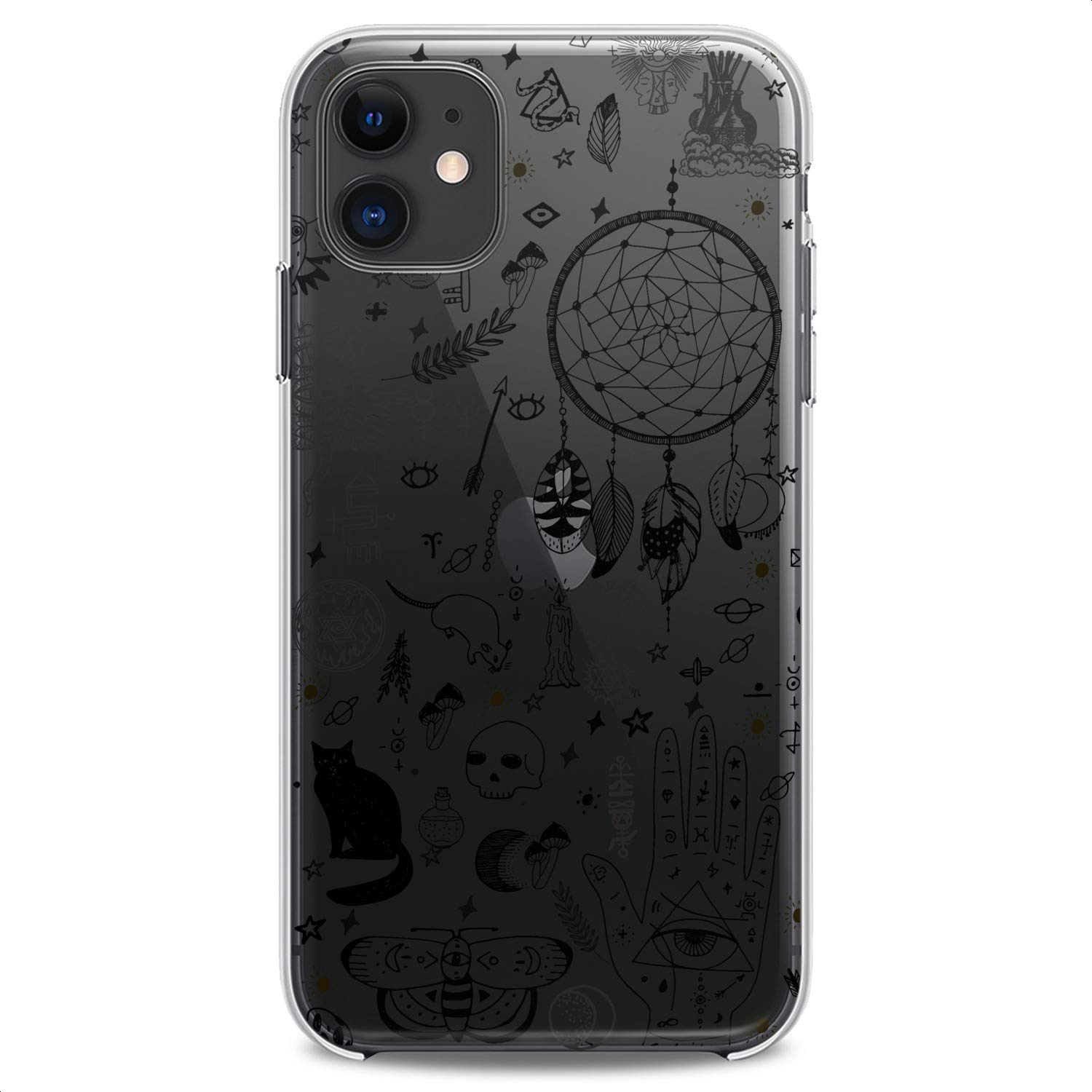 Premium Flexible TPU Phone Case Compatible with iPhone 16/15/14/13/12/11 Pro Max/Plus/Mini/XS/XR/X/8+/7/6/5/SE - Cute Black Cat Art Silicone Cover for Women & Girls (Halloween Witch Design) | Slim Protective Case for Daily Use, School & Parties