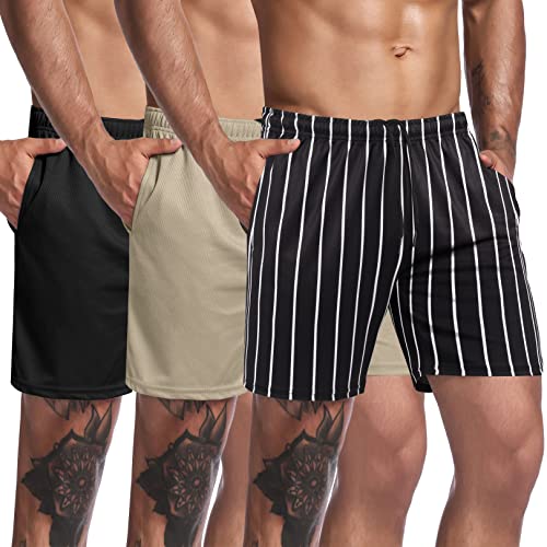 Black & White Stripe/Black/Kahki