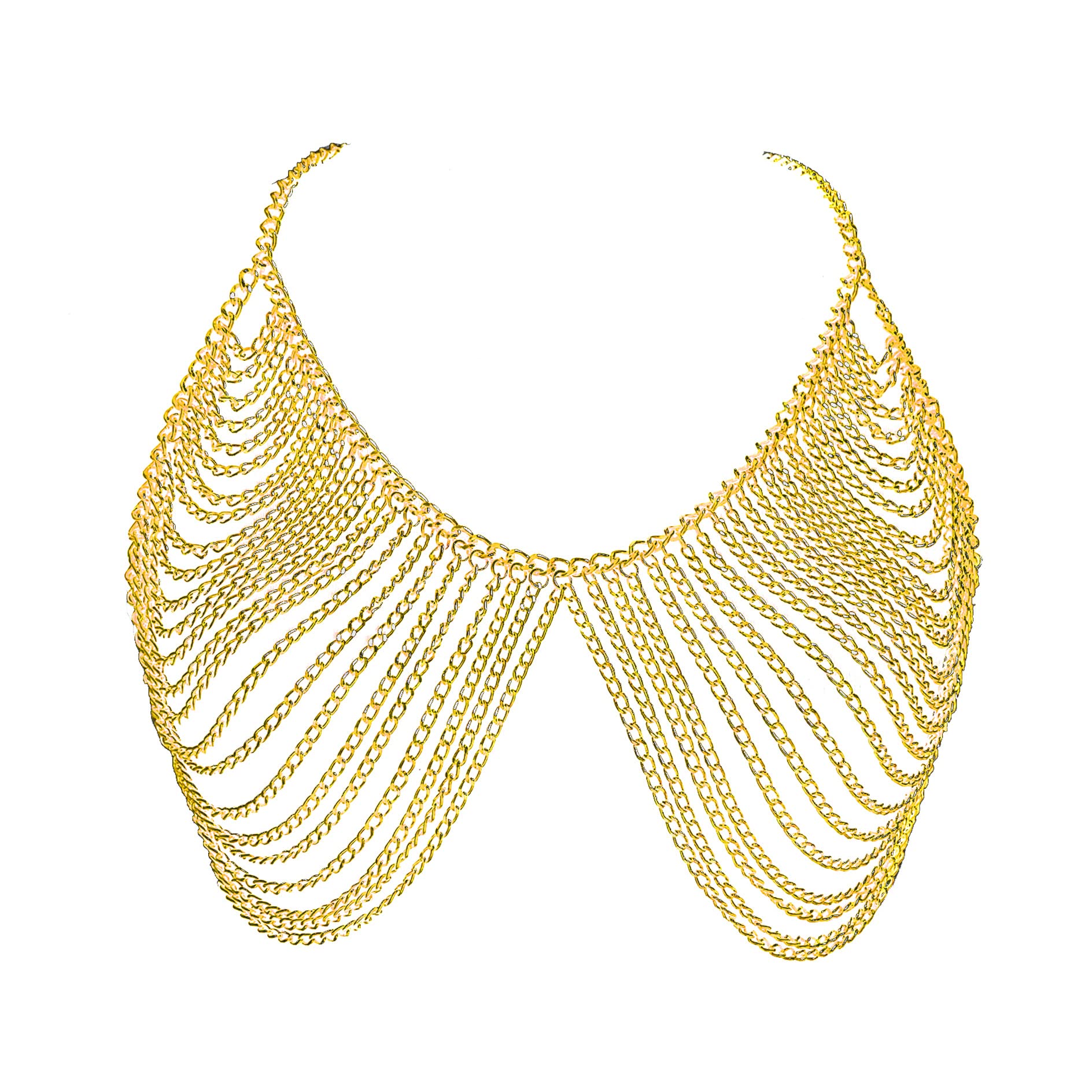 Diymood Gold Body Chain - Layered Bohemian Punk Bikini Bra Jewelry for Women & Girls | Beach, Nightclub, Party Fashion Accessory | Perfect for Festivals, Vacations & Photo Shoots