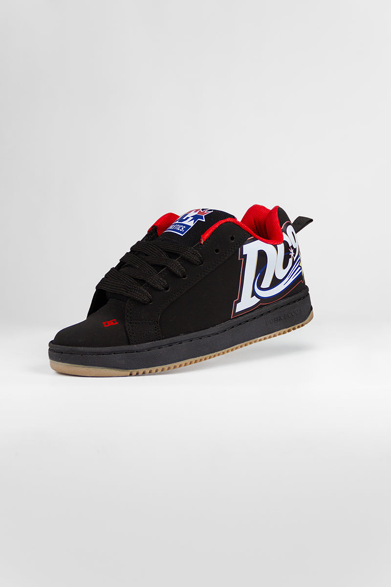 DC Kids Court Graffik Sneakers for Boys - Lightweight Skate Shoes with Durable Canvas Upper - Perfect for School, Skateboarding & Casual Wear (KVJO2)