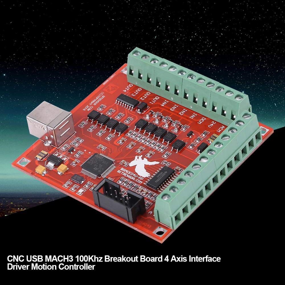 Fafeicy USB 100KHz 4-Axis CNC Motion Controller Card for Stepper & Servo Motors - Perfect for CNC Engraving, Milling, Laser Cutting and DIY Automation Projects