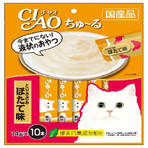 Premium Ciao Churu Cat Treats - Chicken Fillet & Scallop Flavor - Irresistible Soft Puree Snacks for Cats - Perfect for Training, Bonding & Treat Time