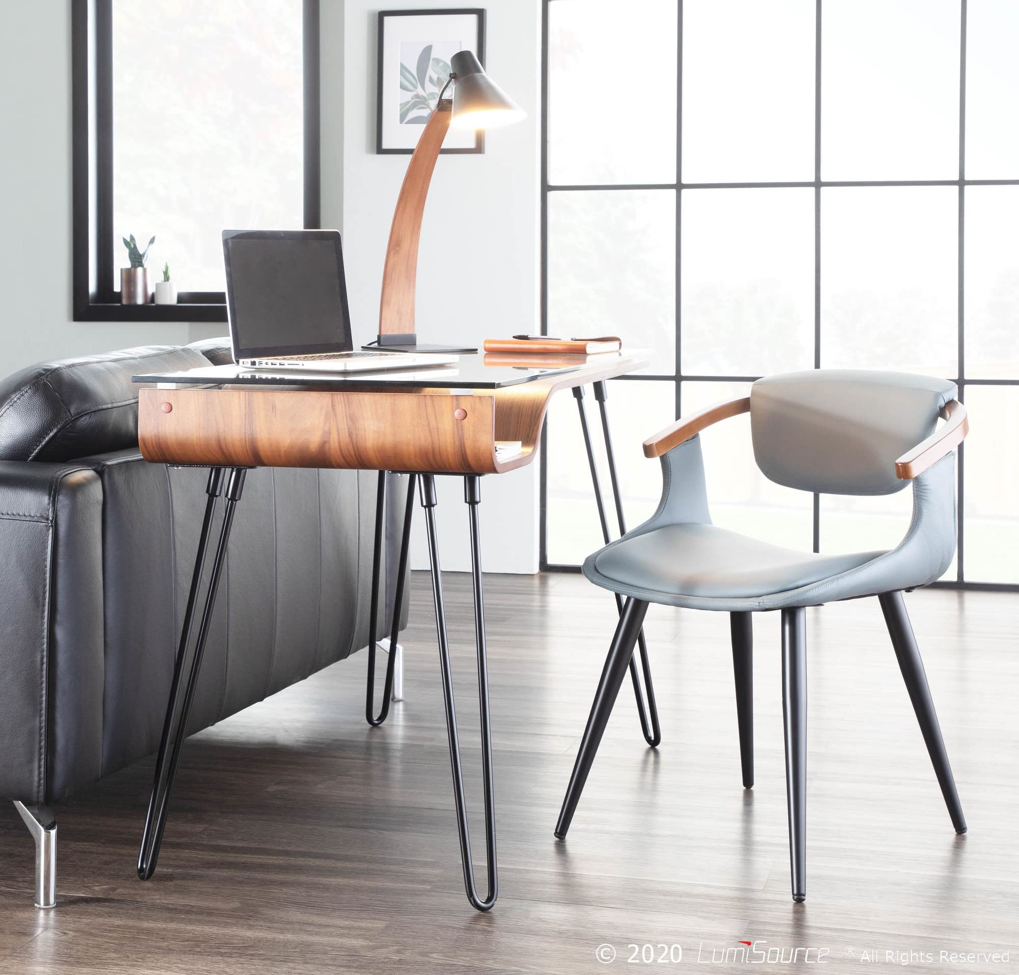 LumiSource Oracle Upholstered Dining Chair - Mid-Century Modern Kitchen Chair for Dining Table - Comfortable & Stylish Seating for Home, Restaurant, and Office Use