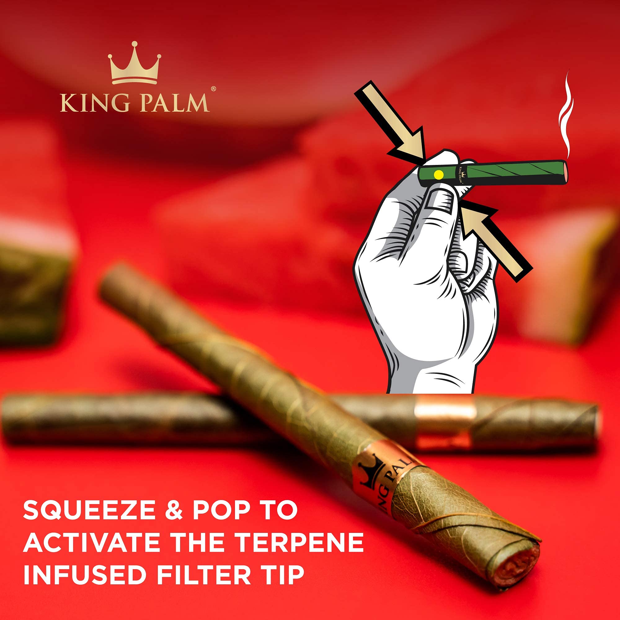 Organic Banana Cream Flavored King Palm SLIM Size Pre-Rolled Cones - 4 Packs (8 Rolls Total) - Natural Palm Leaf Wraps - Squeeze & Pop Design - Perfect for Relaxation, Social Gatherings & Outdoor Activities