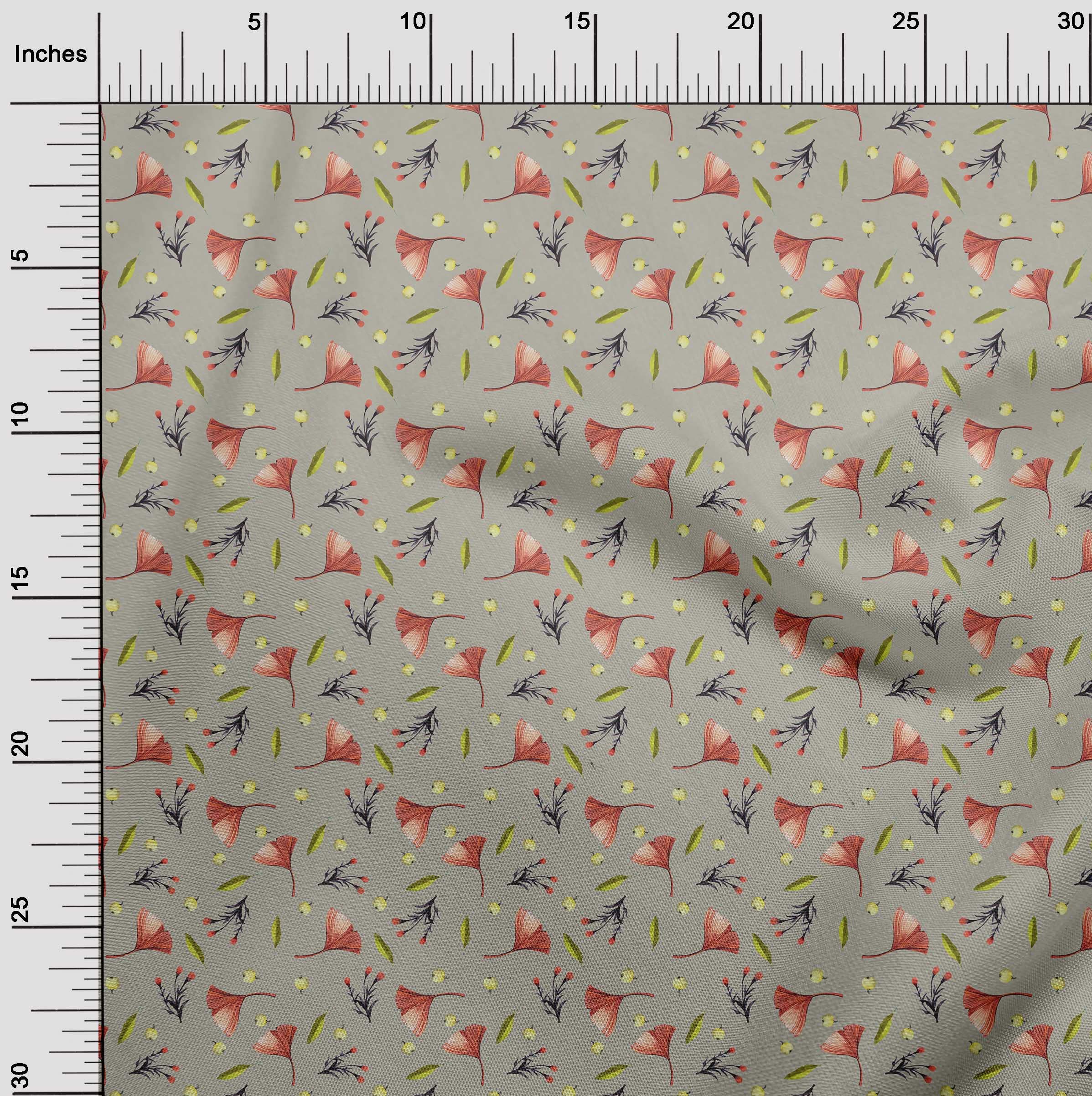 Premium 100% Cotton Cambric Fabric - Dusty Gray Printed Sewing Material by The Yard, 42
