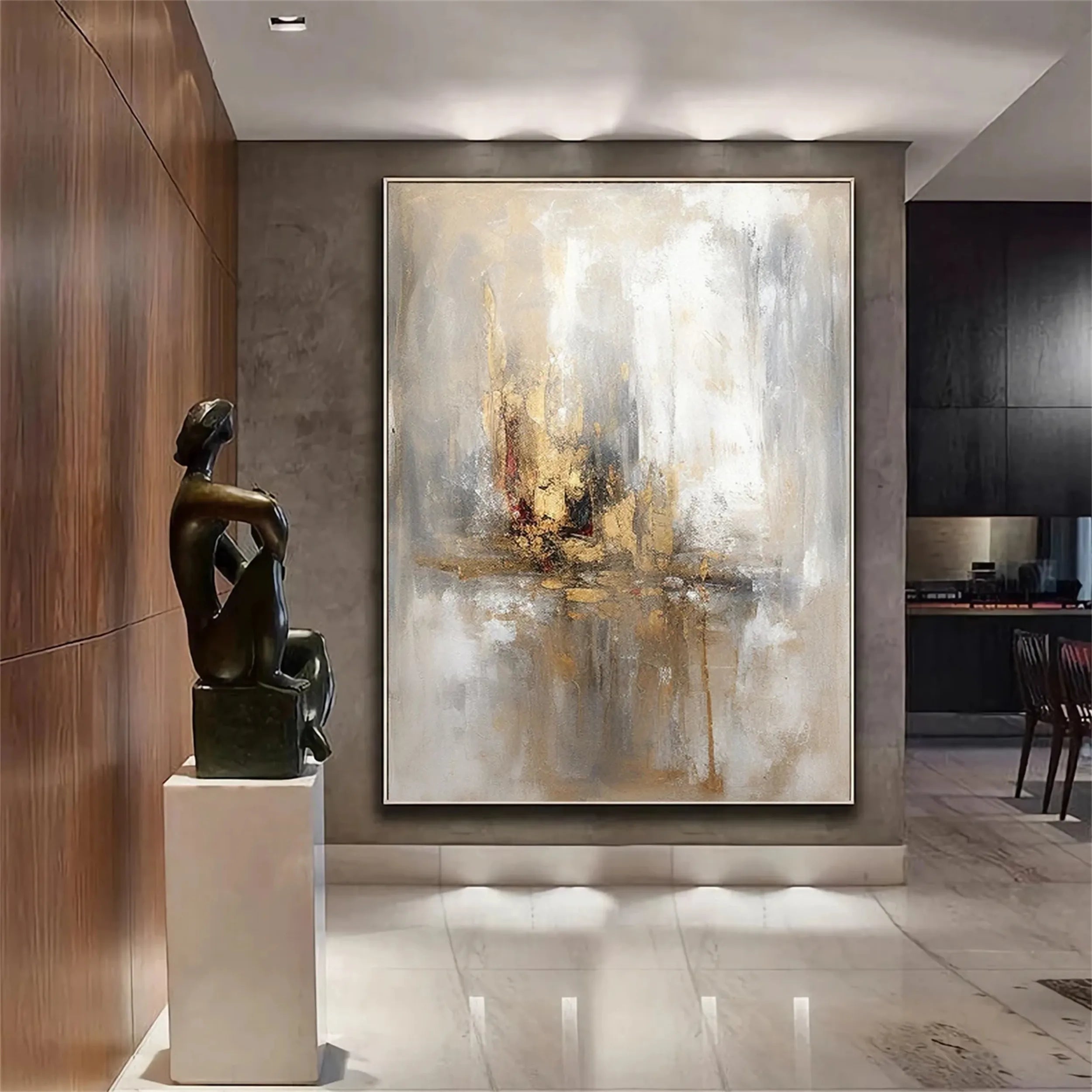 Abstract Painting #AB 116 - Modern Wall Art for Home & Office Decor | Unique Handmade Canvas Artwork for Living Room, Bedroom & Office Spaces