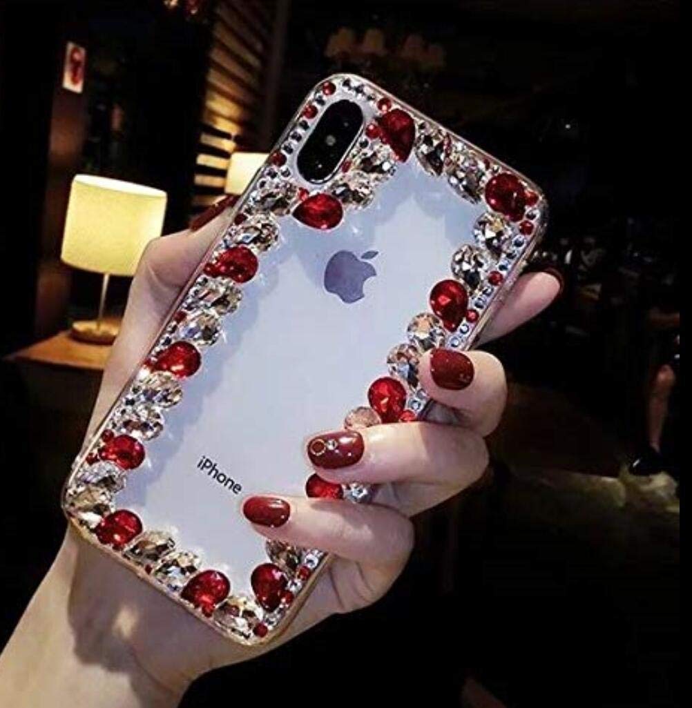 Luxury 3D Glitter Sparkle Rhinestone Diamond Case for iPhone XR - Clear Protective Cover with Silver Chain, Shiny Bling Design | Perfect for Parties, Weddings, and Special Occasions
