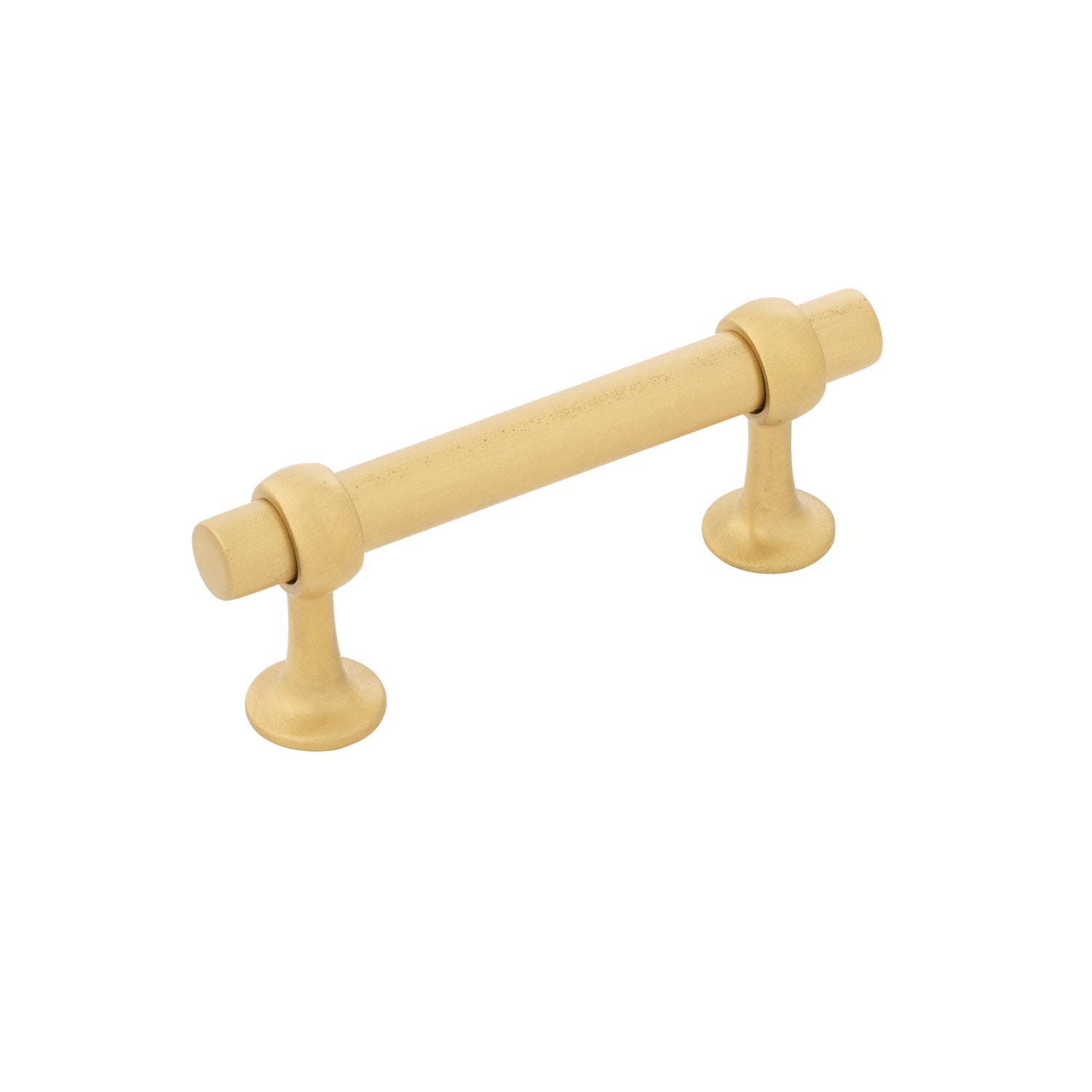 Ostia Pull 3 Inch Center to Center Brushed Golden Brass Cabinet Handle - Perfect for Kitchen Cabinets, Dressers & Furniture Drawers