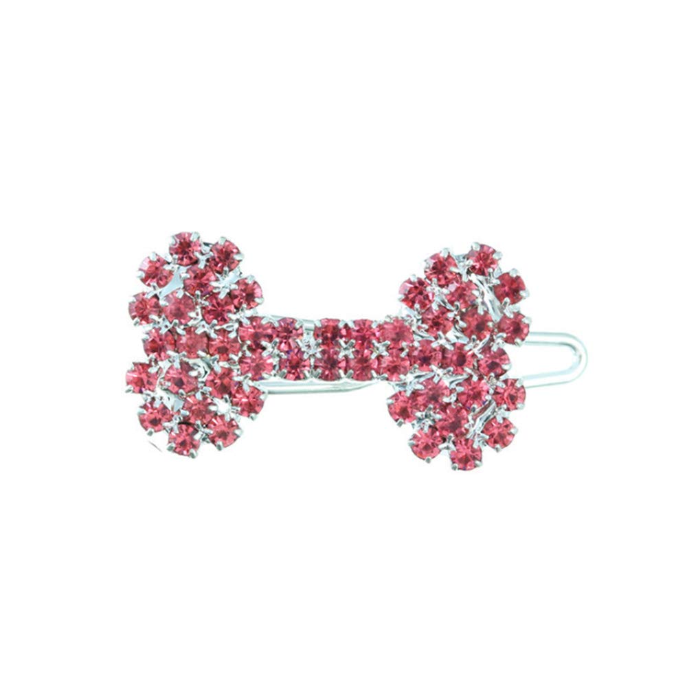 4Pcs Diamond Dog Bone Hair Clips for Small Dogs - Sparkling Pet Hair Accessories for Long Haired Dogs & Cats - Perfect for Grooming, Pet Parties & Photo Shoots
