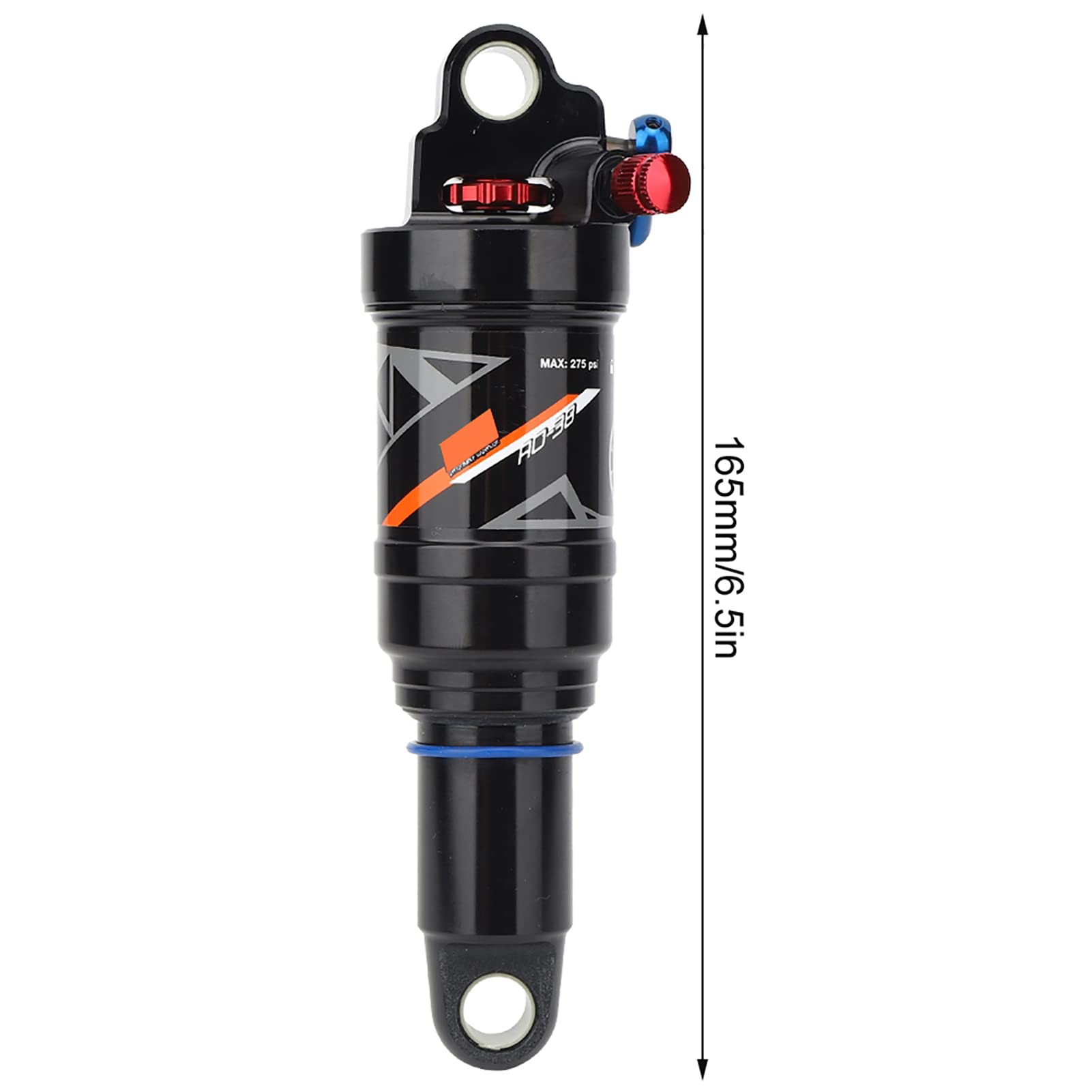 Premium Bike Shock Absorbers - 165mm Rear Air Suspension for Mountain Bikes with Hand Control | Durable Shock Struts for Smooth Off-Road Riding | Perfect for Trail Biking & Downhill Adventures