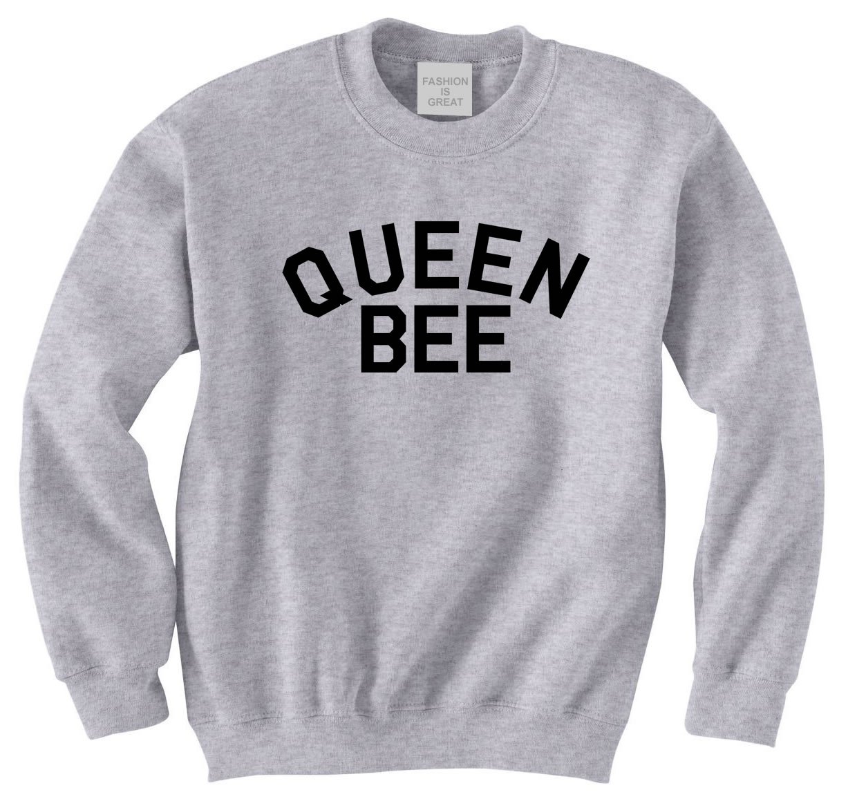 Queen Bee Women's & Girls' Crewneck Sweatshirt - Soft Cotton Pullover for Casual Wear, Lounge & Street Style Fashion