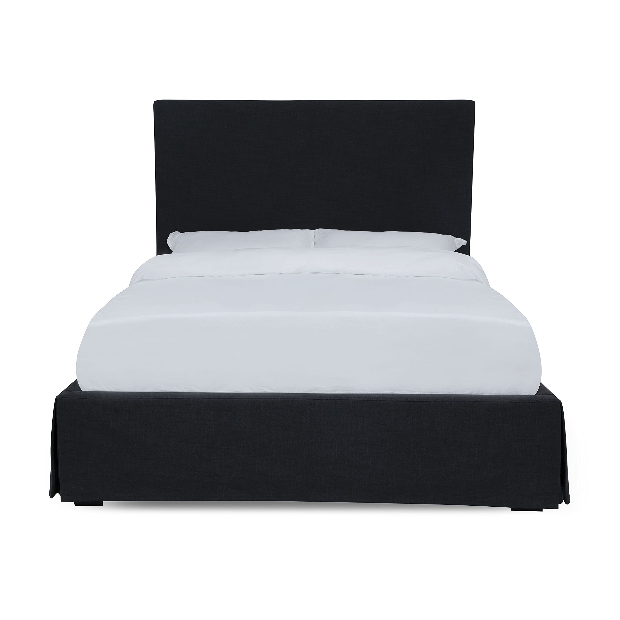 Modus Furniture Solid Wood Panel Bed Frame - California King Size, Cheviot Iron Finish - Sturdy & Elegant Bedroom Furniture for Master Suite or Guest Room