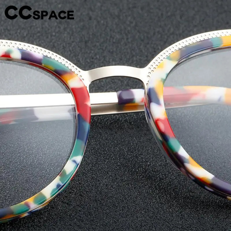 CCspace Unisex Full Rim Large Cat Eye Acetate Eyeglasses 56913 - Stylish Retro Frame for Men & Women - Perfect for Reading, Fashion, and Everyday Wear
