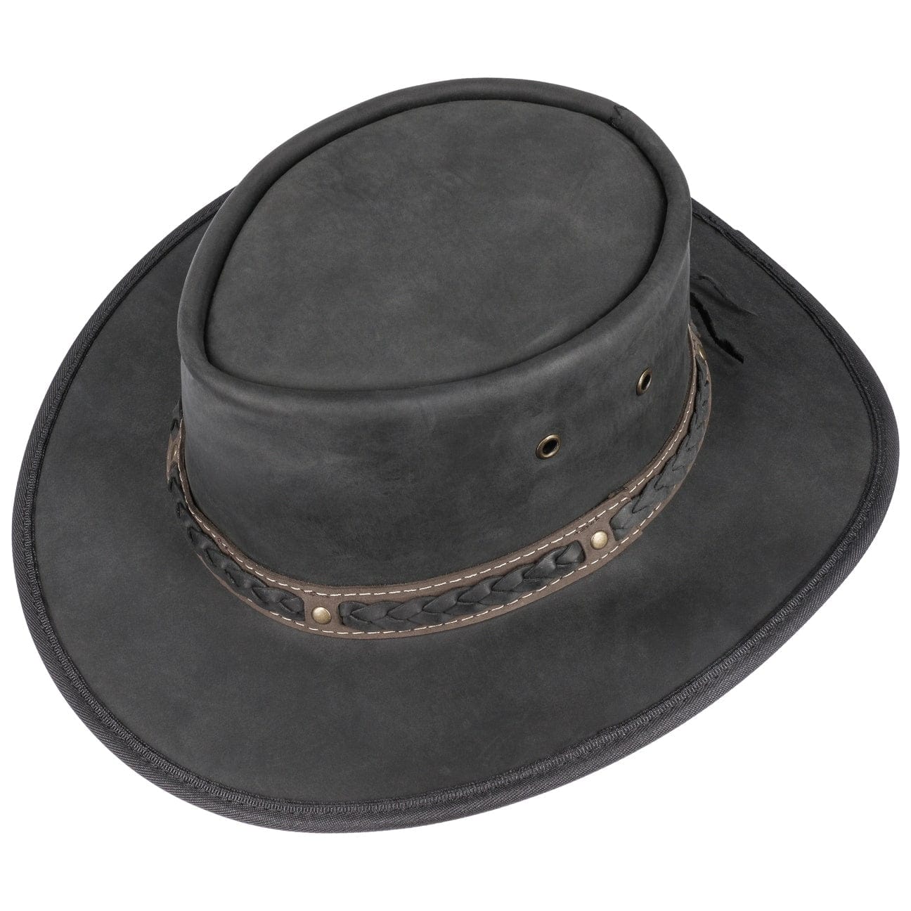 BARMAH Squashy Bronco Leather Hat for Men & Women – Western Style Cowboy Hat for Outdoor Rodeo, Horseback Riding & Country Fashion