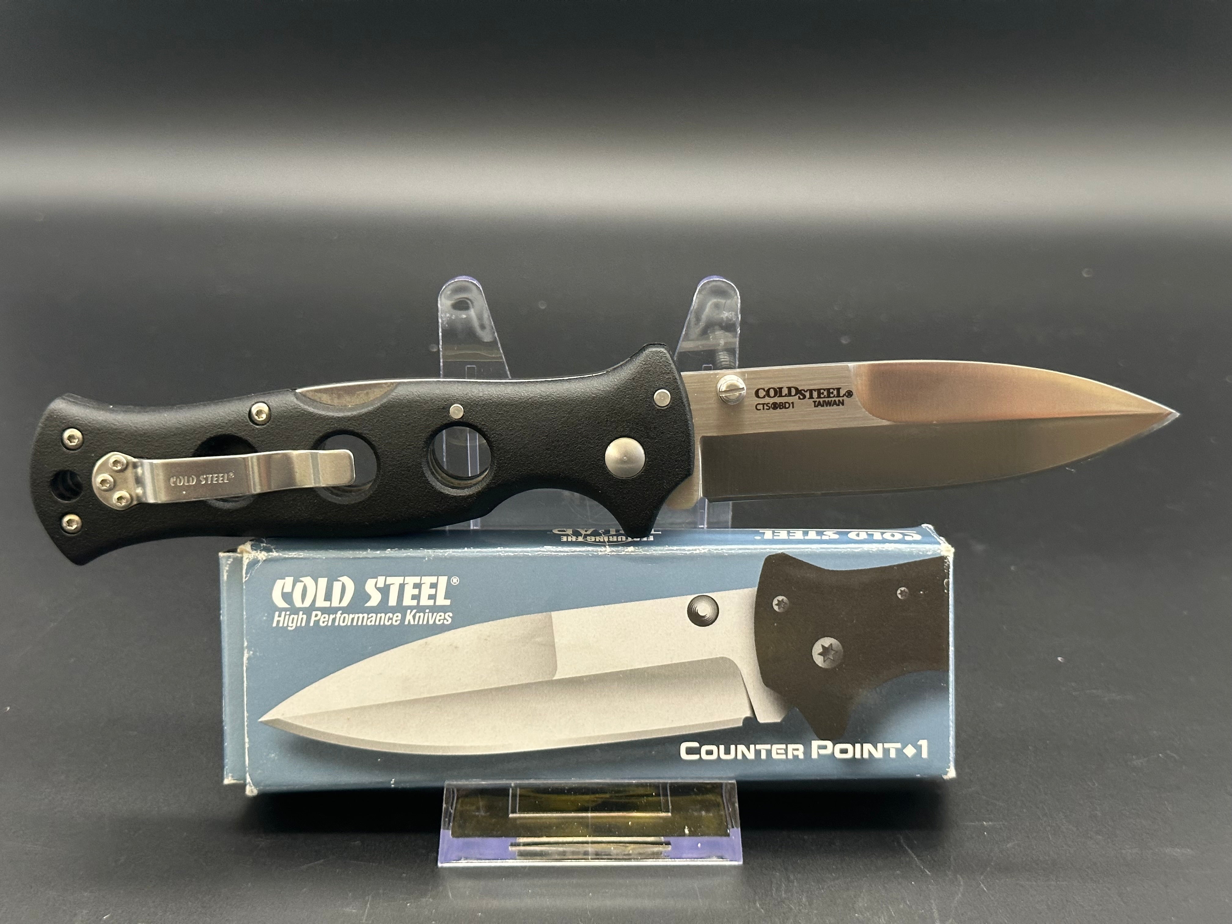 Cold Steel Counter Point 1 Knife - Premium CTS BD1 Steel Blade for Outdoor, Camping & Survival - Tactical Folding Knife for Hunting, Hiking & EDC