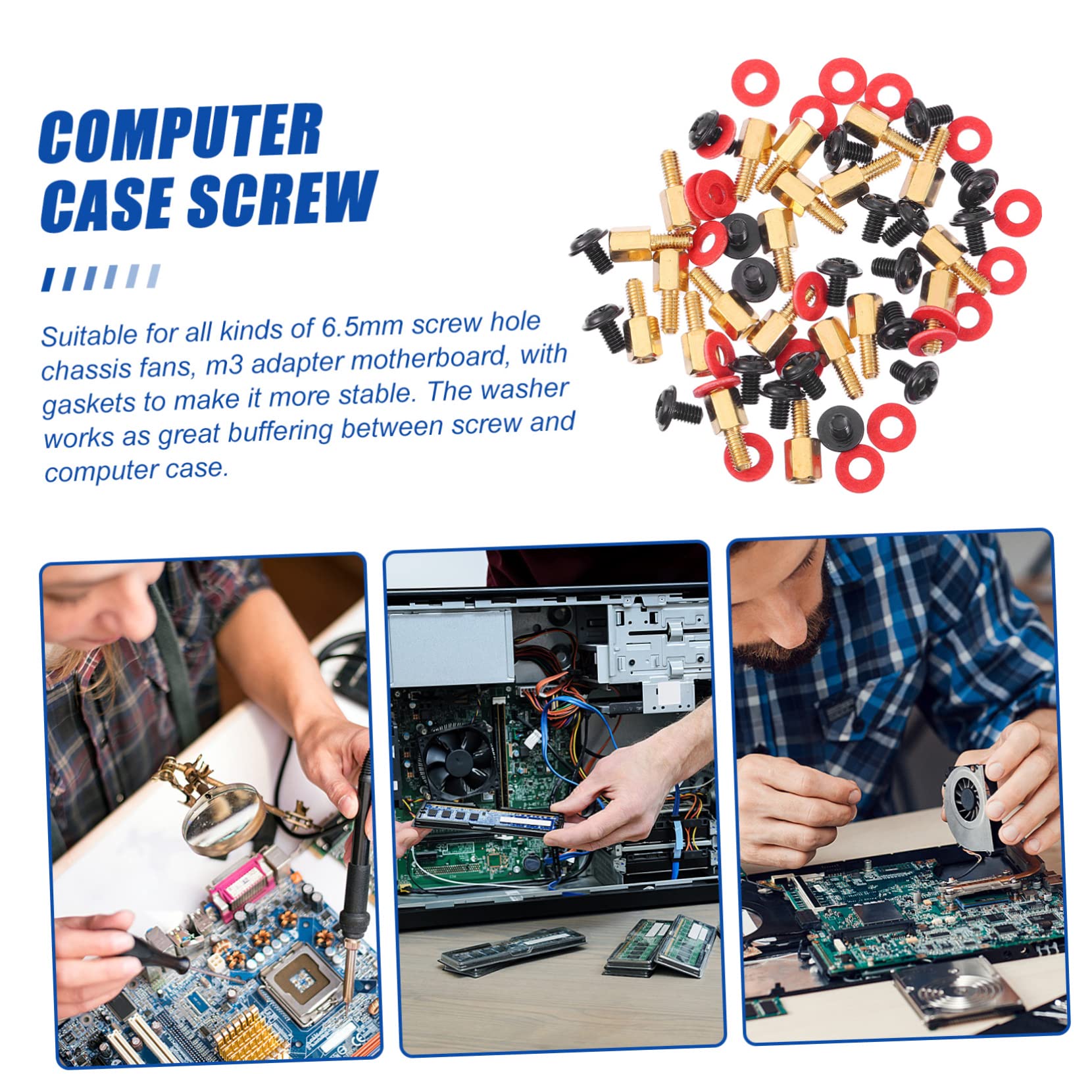 Housoutil Computer Case Motherboard Screws Kit - M3 Copper Standoffs, Insulation Washers & Mounting Hardware for PC Builds | Perfect for DIY Computer Assembly, Gaming Rigs & Workstation Setups
