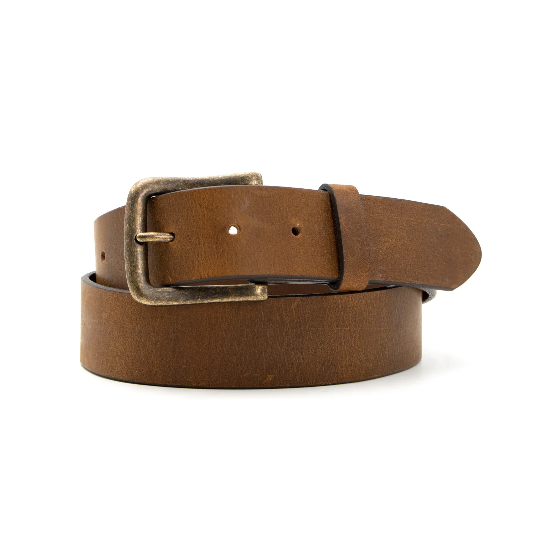 AndWest Men's Genuine Leather Casual Work Belt - Durable & Stylish for Office, Business, and Everyday Wear | Tan Brown Adjustable Belt for Men