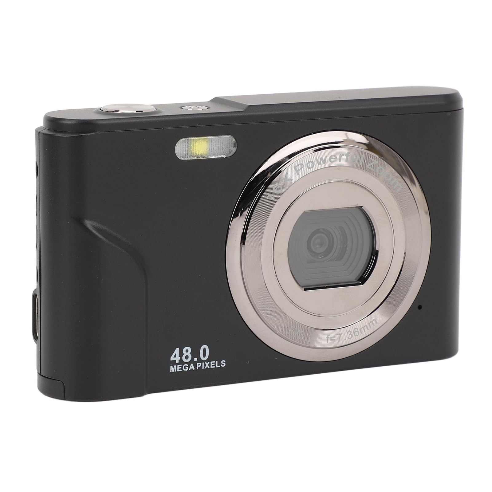 48MP Digital Camera with 1080P HD Video & 16x Zoom - Compact Point and Shoot Camera for Beginners & Adults (Black) - Perfect for Travel, Vlogging, and Everyday Photography