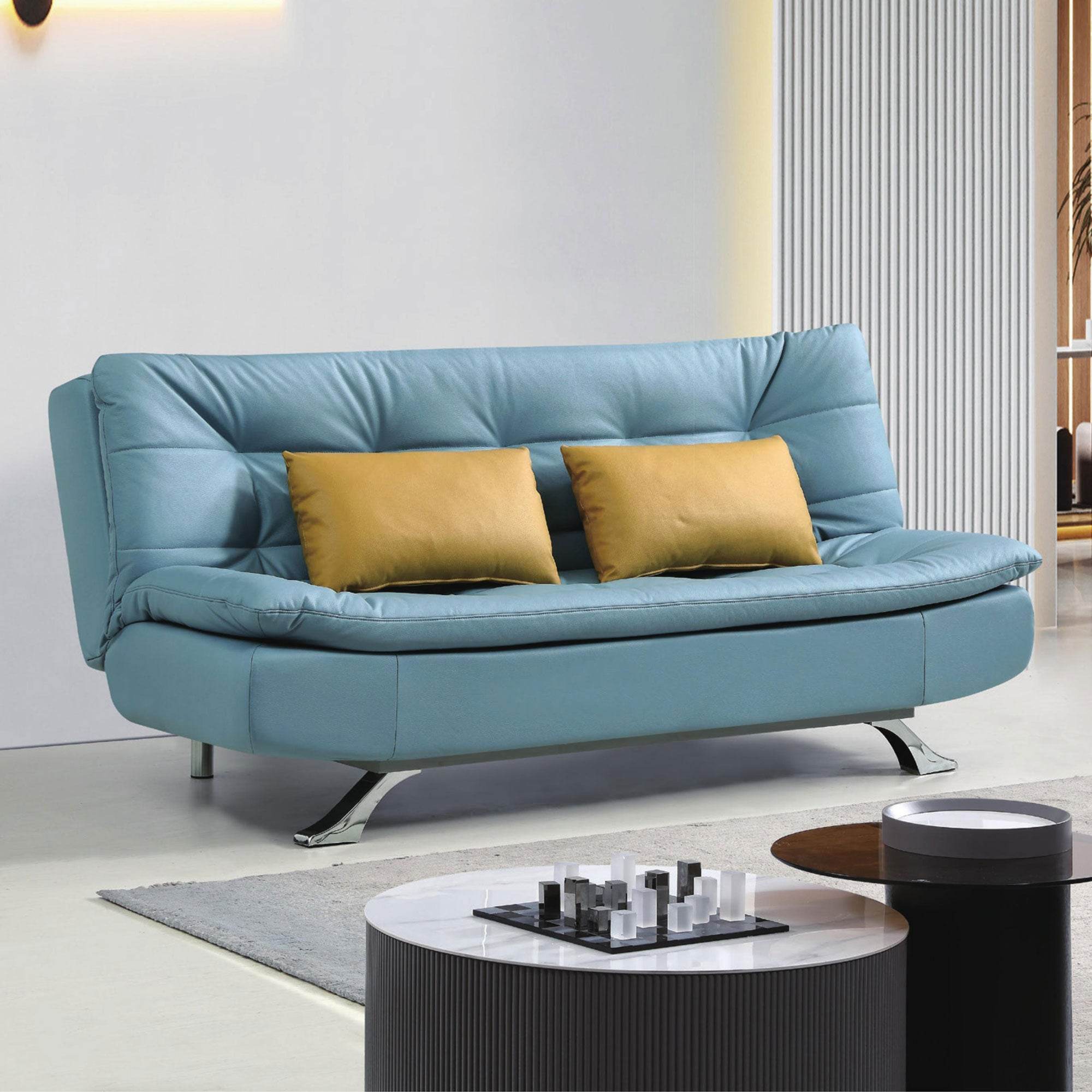 Comfortable Izzie Leathaire Sofa Bed - 78 Inch Convertible Sleeper for Small Spaces | Perfect for Guest Rooms, Apartments & Home Offices