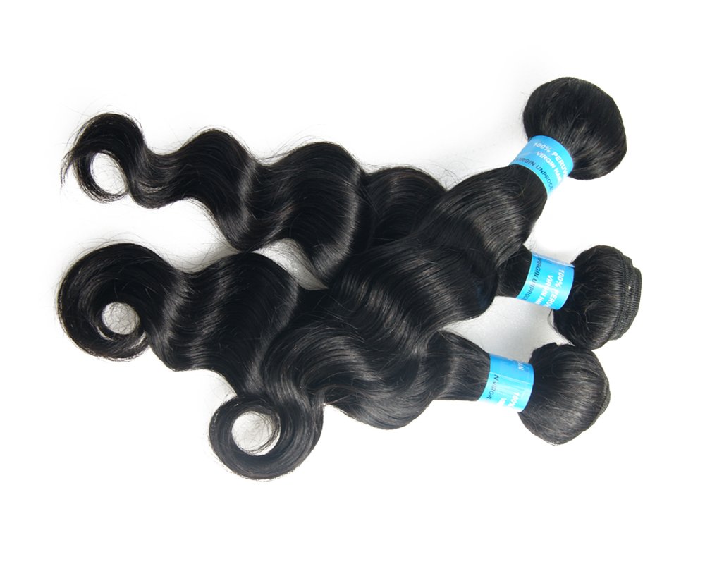 18-Inch 100% Peruvian Human Hair Extensions | Loose Deep Wave Weave | Jet Black Natural Color | For Women's Beauty & Styling | Perfect for Parties, Weddings & Everyday Glam