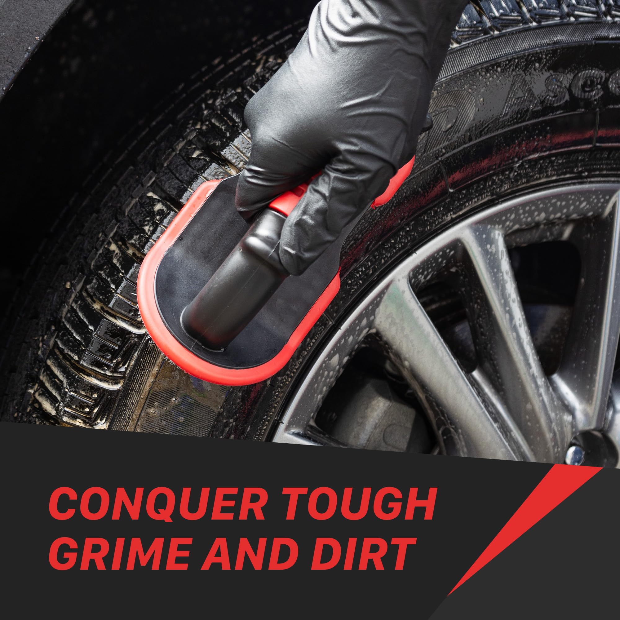 Maxshine Stiff Bristle Curved Brush for Car Detailing - 190mm Tire & Wheel Cleaning Brush | Perfect for Auto Shops, DIY Car Wash & Interior Cleaning