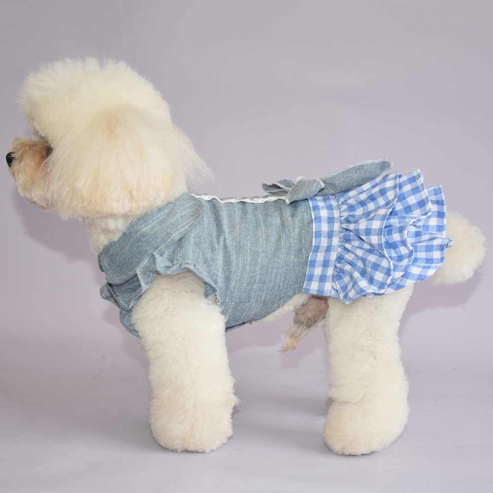 Cute Dog Tutu Skirt with Bowknot - Cowboy Princess Dress for Small & Medium Dogs | Summer Pet Outfit for Puppy Girls | Perfect for Parties, Photos & Special Occasions