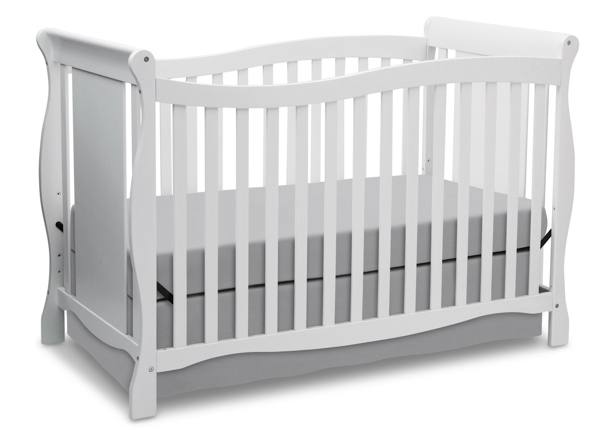 Brookside 4-in-1 Convertible Baby Crib - White Nursery Furniture for Newborn to Toddler Bed | Perfect for Modern Nursery, Bedroom & Daycare Use