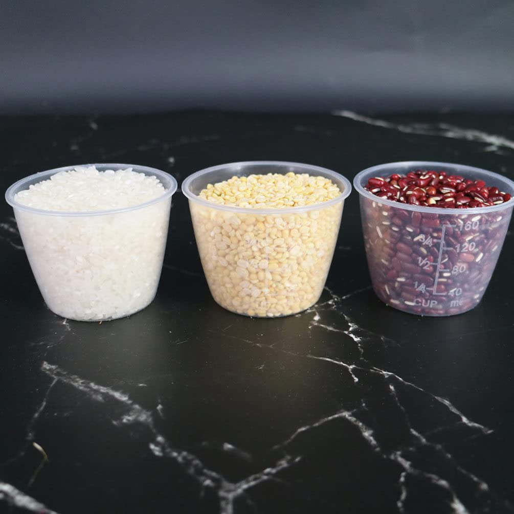 8-Piece Measuring Cup Set - Cabilock Graduated Liquid Measuring Cups for Rice, Tea, and Kitchen Ingredients | Clear PP Plastic Storage Jugs for Cooking, Baking, and Meal Prep
