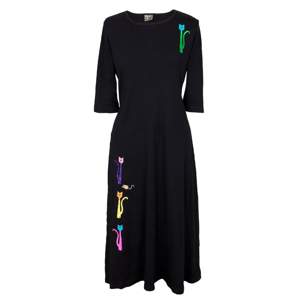 Elegant Long Black Dress for Women - Shiny Cats Formal Evening Gown - Perfect for Parties, Weddings & Special Occasions