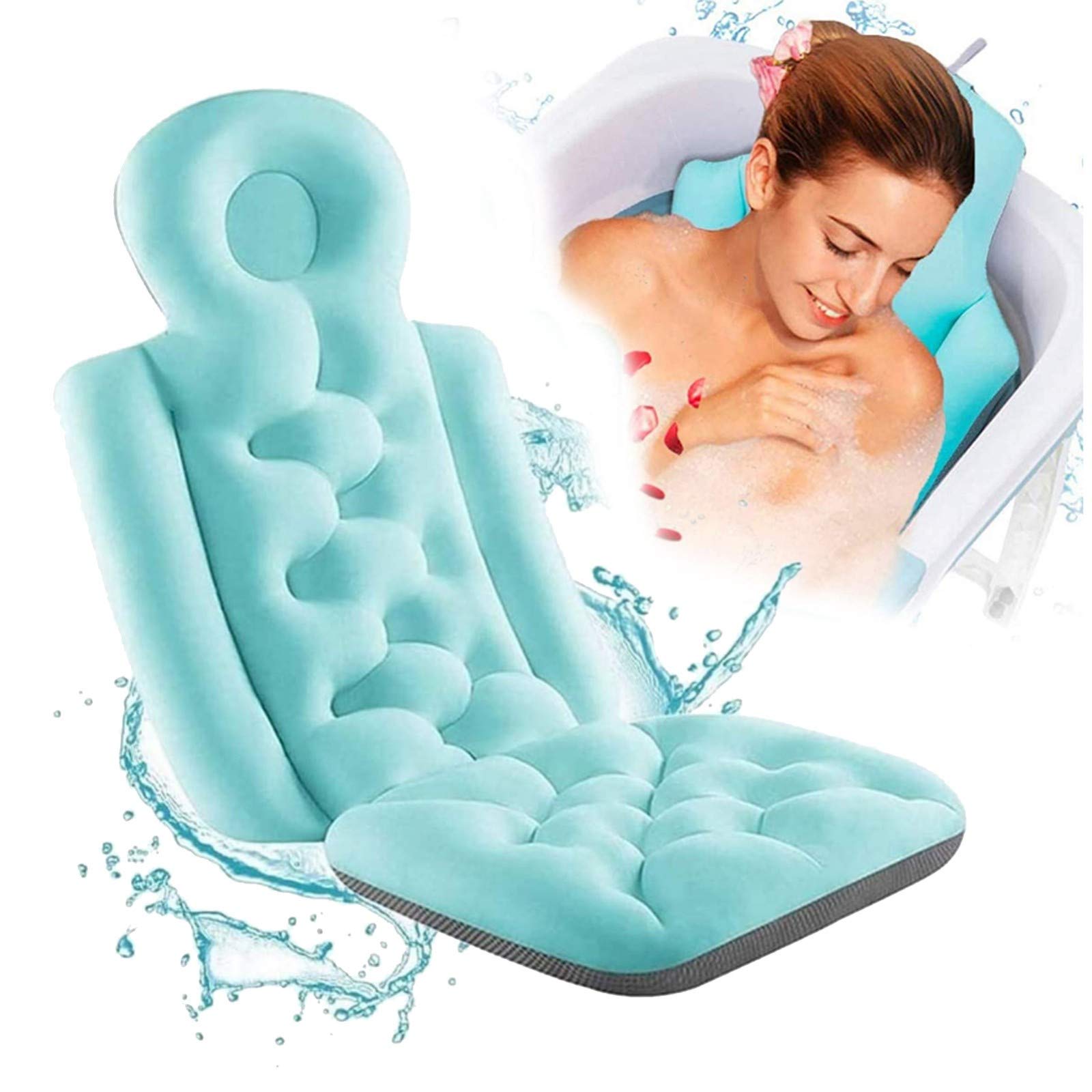 Luxury Bath Pillow for Tub - Full Body Back & Neck Support, Soft Ergonomic Spa Cushion with Comfortable Filling - Fits All Bathtubs - Perfect for Relaxation, Bath Therapy & Home Spa Experience