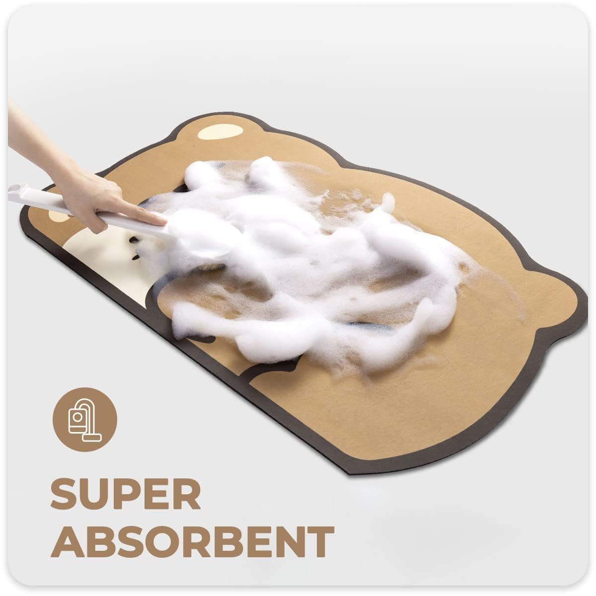 Super Absorbent Bathroom Rug - Non-Slip Ultra Soft Foam Bath Mat for Kitchen & Bathroom, Cute Bear Design, 19.6
