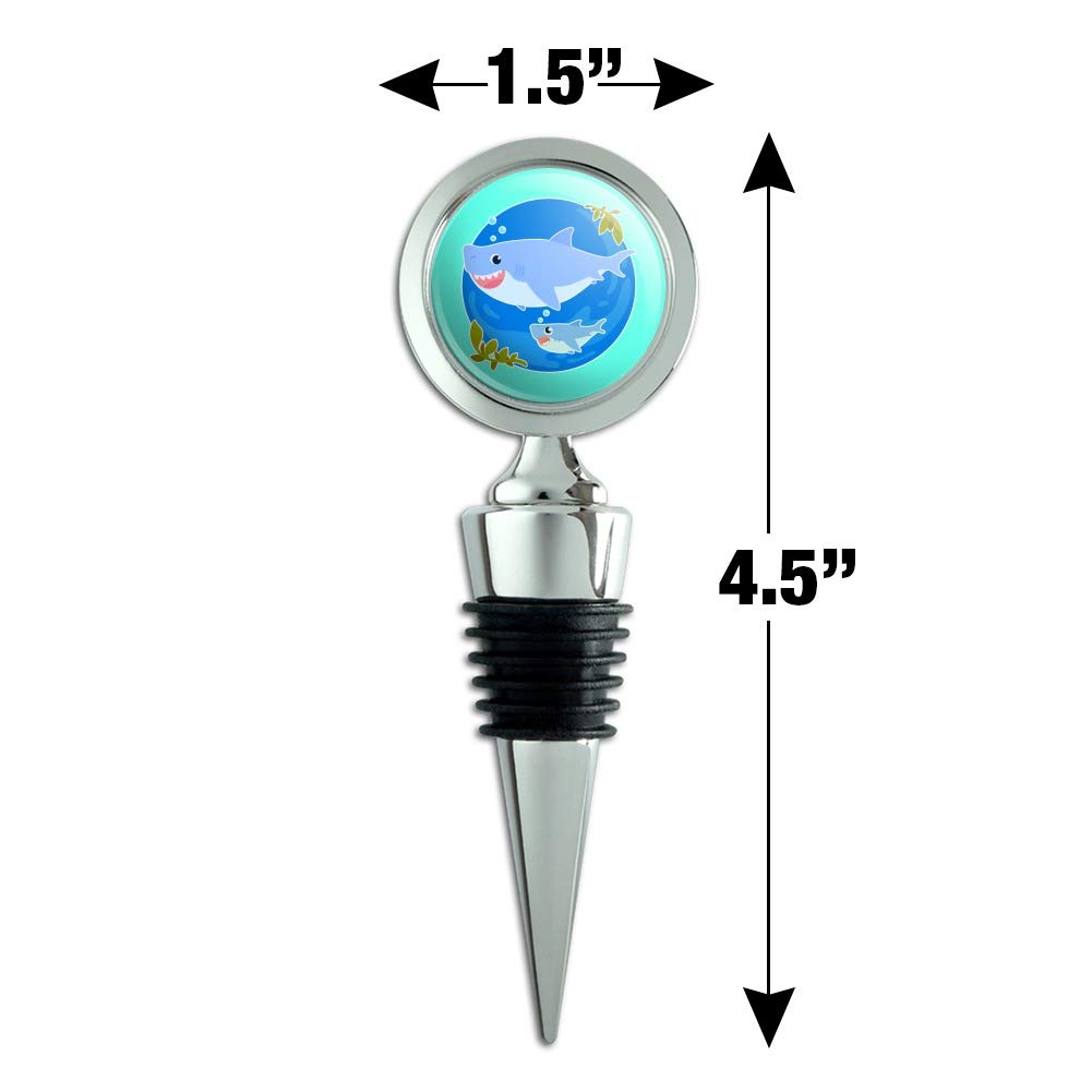 Momma Shark & Baby Shark Ocean-Themed Wine Bottle Stopper - Perfect for Beach Parties, Gifts & Shark Lovers