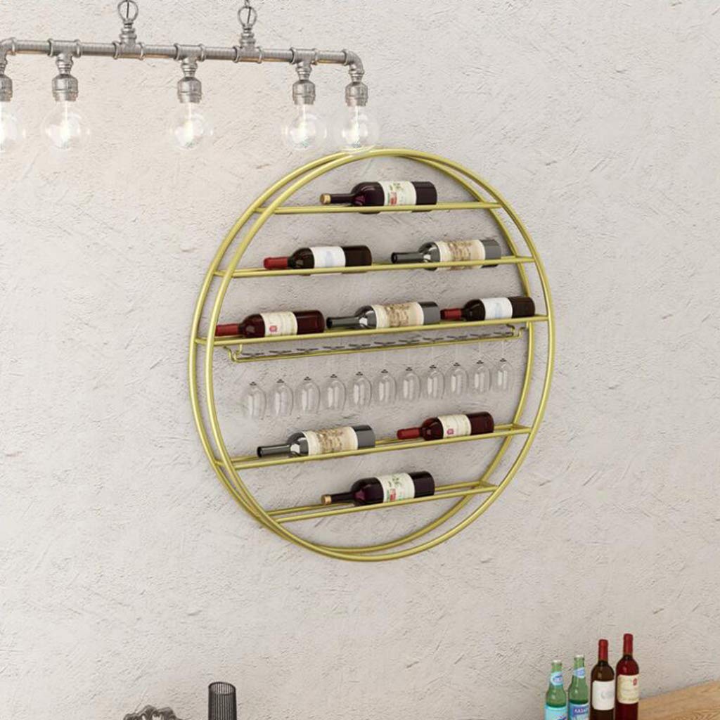 Wall-Mounted Wine Glass Holder - Round Red Wine Cup Rack for Kitchen, Bar & Dining Room - Creative Space-Saving Wine Display Stand for Home Decor & Party Serving