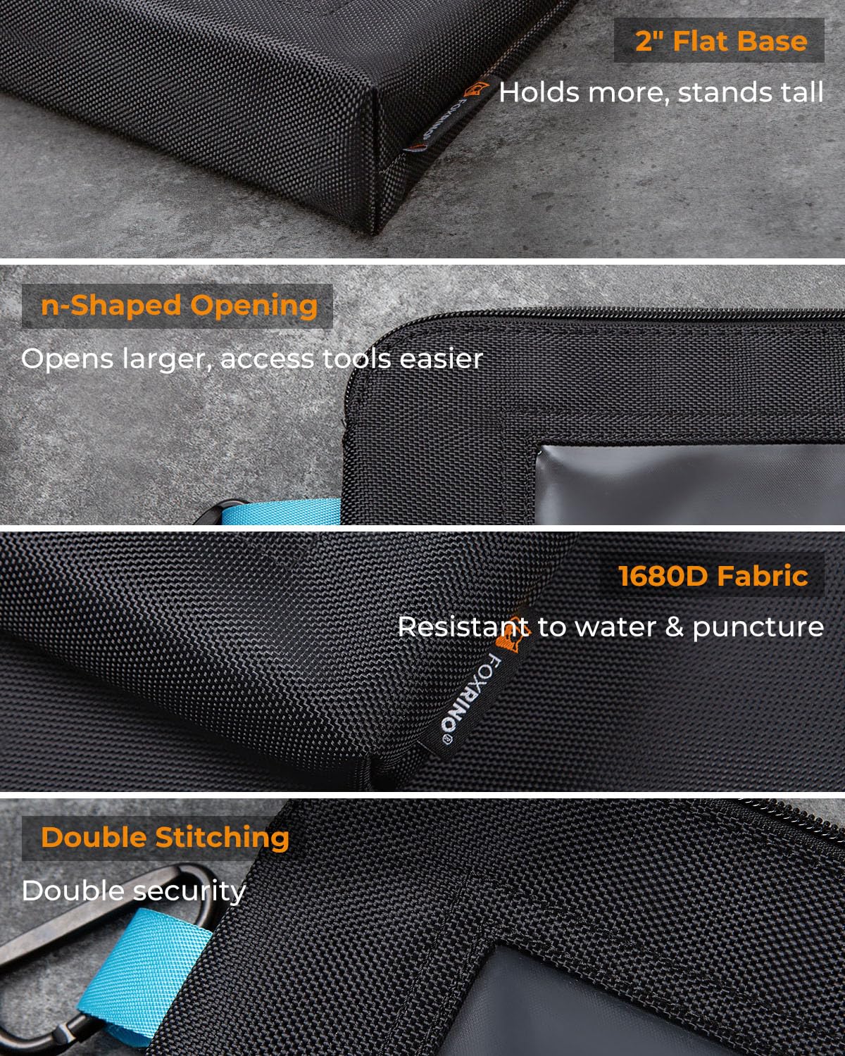 3 Pack Heavy Duty Clear Tool Pouches with Zipper - Small Durable Storage Bags with Clear Window for Tools, Gadgets, Cosmetics, Stationery & Travel Accessories - Perfect for DIY, Home Organization, Camping & Work Essentials